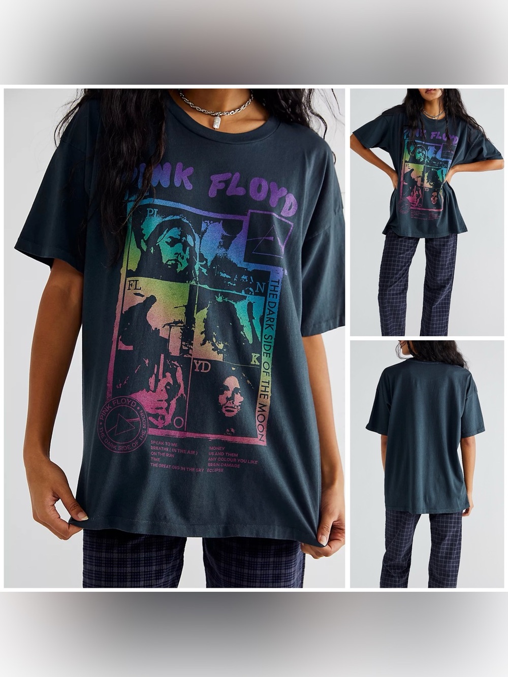 NWOT Daydreamer Pink Floyd Dark Side Of The Moon Merch Tee - vintage black - S